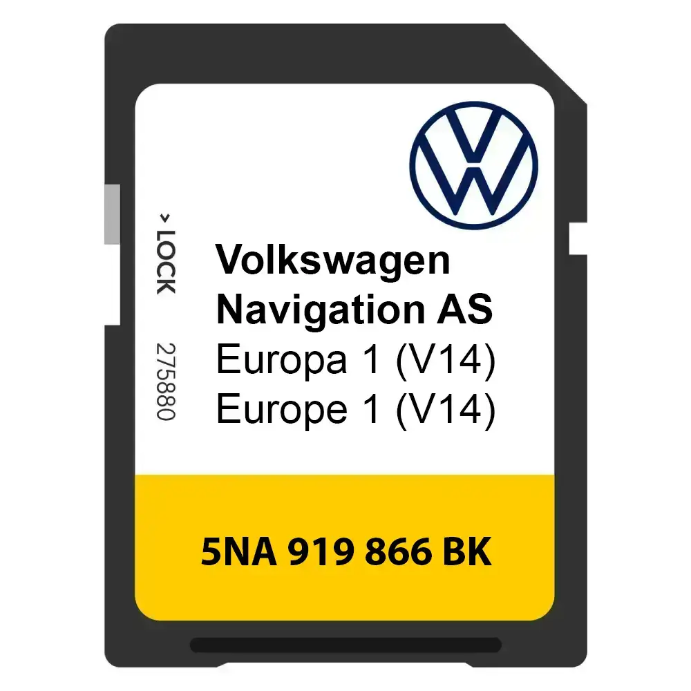 VW (AS) V24 2026 2027 MIB2 Discover Media 32GB Sat Nav SD Card Map Update UK & EU 15 5NA 919 866 BK