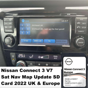 Nissan Connect 3 - 2022 V7 Replacement SD Card Map Update (Plug N Play) Sat Nav
