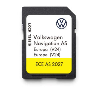 SD card labeled AS V24 for Volkswagen MIB2 navigation systems