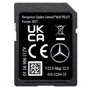 A2139069510 Mercedes-Benz SD navigation map card for GPS navigation and map updates in compatible vehicles.
