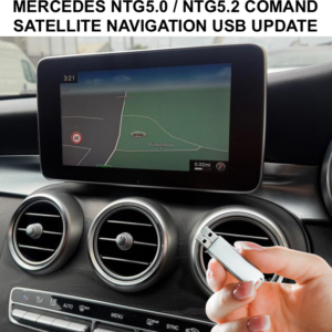 MERCEDES NTG5.0 / NTG5.2 COMAND MAP UPDATE screen showing Europe map navigation interface on dashboard
